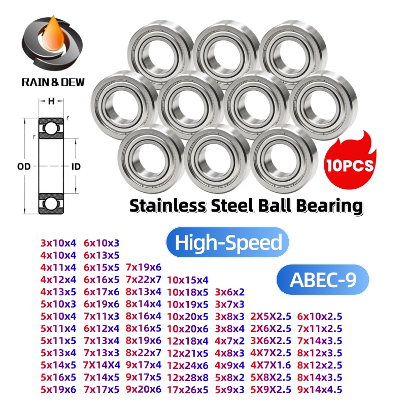Abu Garcia Reel Revo - 10 Rodamientos de Bolas de Acero