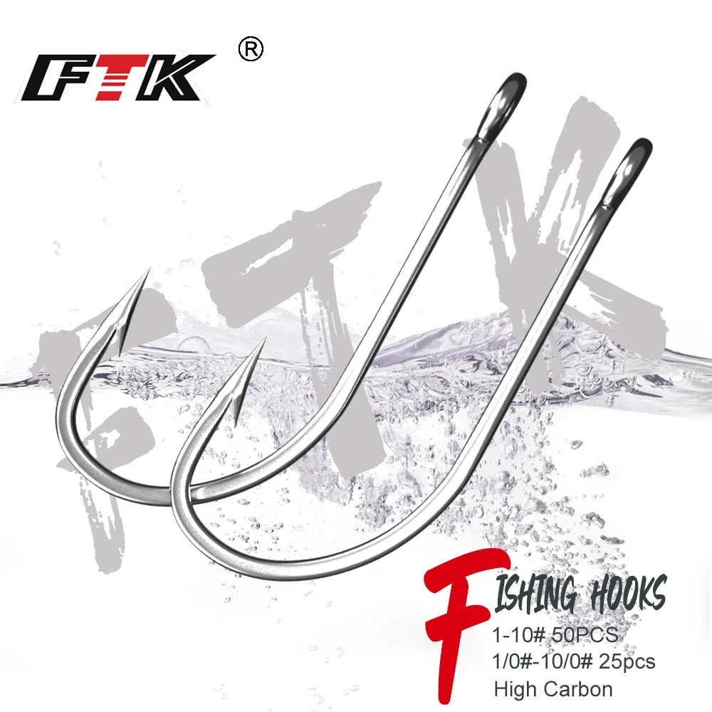 Fishing Hook Offset - Anzuelos de pesca FTK 1-10 #