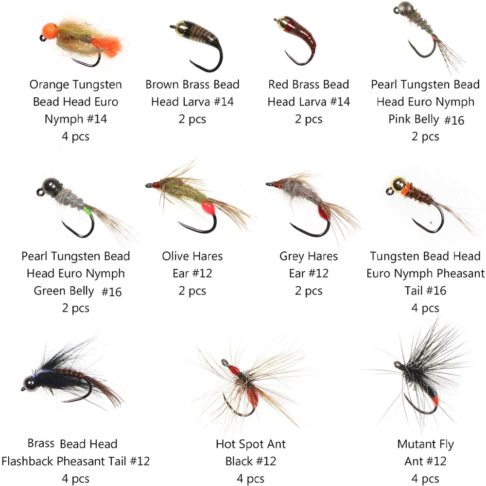 Kit de 32 Moscas Nymph para Pe - Fishing Hook Barbless reseña y precio