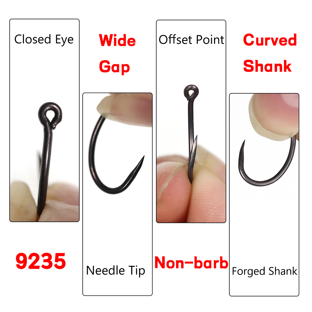 50 anzuelos de pesca de carpa  - Fishing Hook Barbless reseña y precio