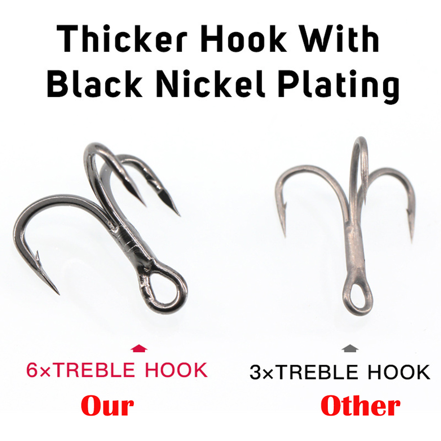 6X anzuelos triples de pesca n - Fishing Hook Offset reseña y precio