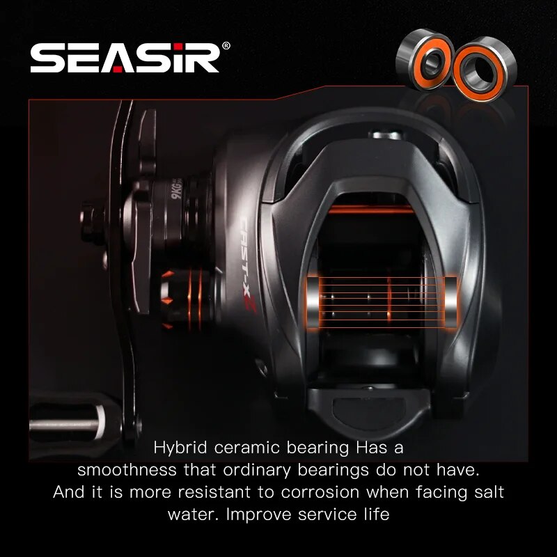 Carrete de pesca SEASIR Cast X - Kastking Reel Zephyr reseña y precio